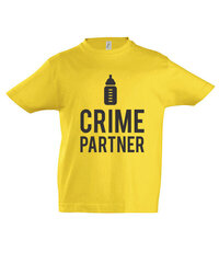 Marškinėliai vaikams Crime partners, geltona kaina ir informacija | Marškinėliai berniukams | pigu.lt