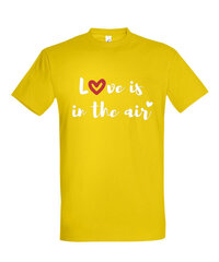Marškinėliai vyrams Meilė tvyro ore, geltoni kaina ir informacija | Vyriški marškinėliai | pigu.lt
