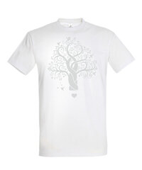 Marškinėliai vyrams Meilės medis, balti kaina ir informacija | Vyriški marškinėliai | pigu.lt