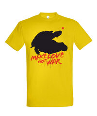 Marškinėliai vyrams Make love, geltoni kaina ir informacija | Vyriški marškinėliai | pigu.lt