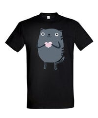 Marškinėliai vyrams Katinas su širdele kaina ir informacija | Vyriški marškinėliai | pigu.lt