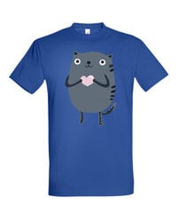 Marškinėliai vyrams Katinas su širdele kaina ir informacija | Vyriški marškinėliai | pigu.lt