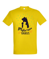 Marškinėliai vyrams Myliu savo vaikus, geltoni цена и информация | Мужские футболки | pigu.lt