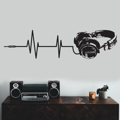 Музыкальная Наклейка на стену DJ Наушники - 114 x 29 см цена и информация | Интерьерные наклейки | pigu.lt
