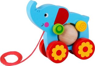 Деревянный потяжной слоник цена и информация | Игрушки для малышей | pigu.lt