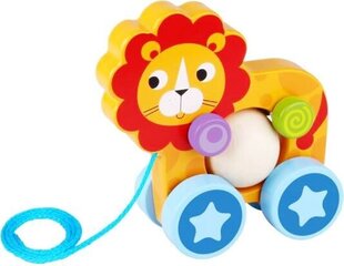 Деревянный потяжной лев цена и информация | Игрушки для малышей | pigu.lt