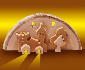 3D medinė dekoracija “Pilis” 16cm kaina ir informacija | Kalėdinės dekoracijos | pigu.lt