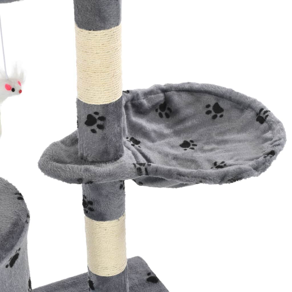 Draskyklė katėms su stovais iš sizalio, 138 cm, pilka цена и информация | Draskyklės | pigu.lt