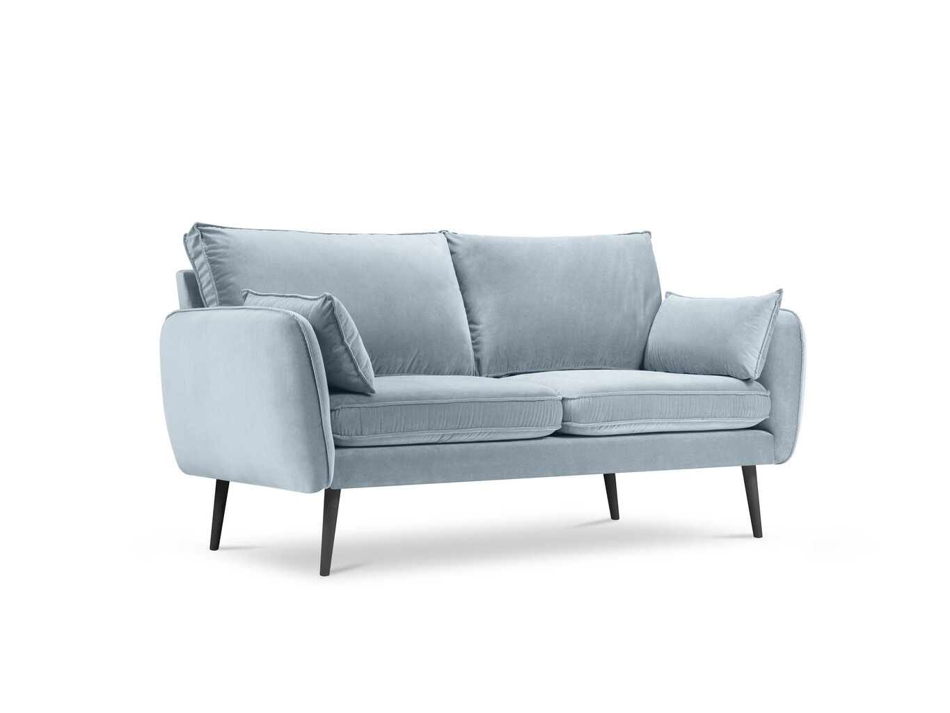 Dvivietė sofa Kooko Home Lento, šviesiai mėlyna/juoda kaina ir informacija | Sofos | pigu.lt