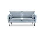 Dvivietė sofa Kooko Home Lento, šviesiai mėlyna/juoda