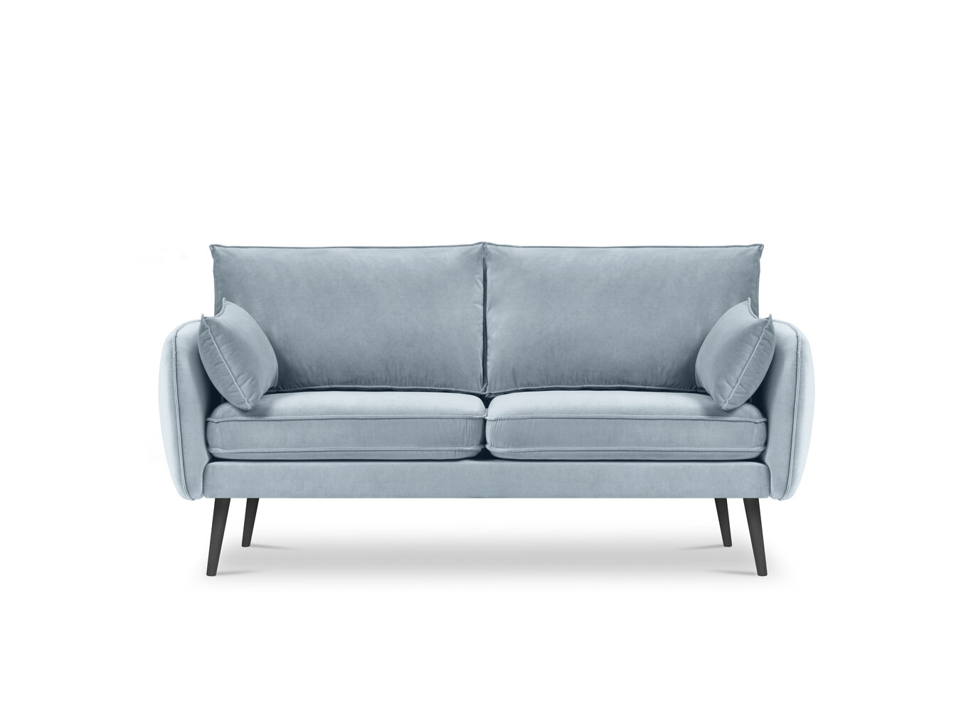 Dvivietė sofa Kooko Home Lento, šviesiai mėlyna/juoda kaina ir informacija | Sofos | pigu.lt