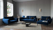 Keturvietė sofa Kooko Home Lento, mėlyna kaina ir informacija | Sofos | pigu.lt