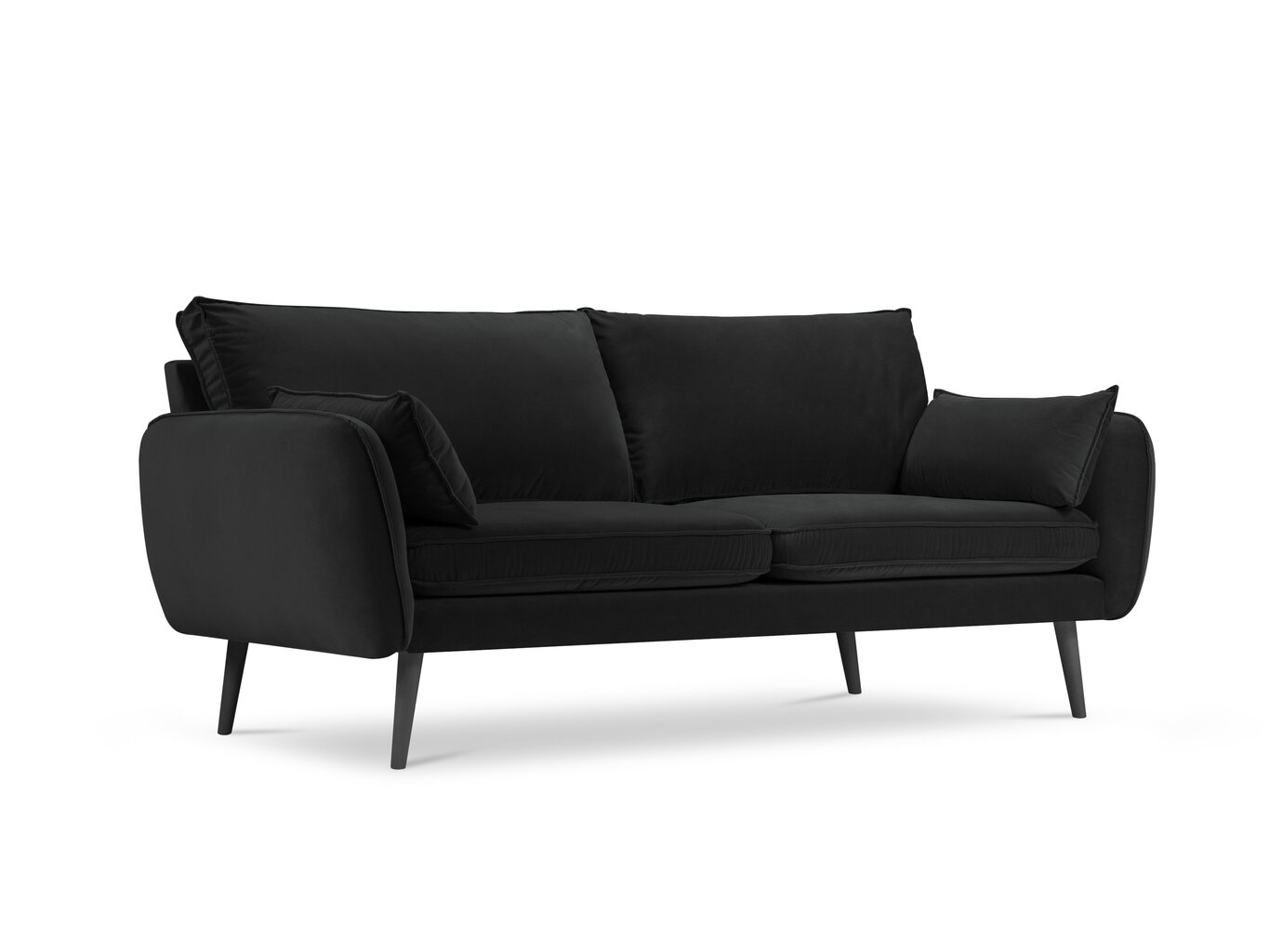 Keturvietė sofa Kooko Home Lento, juoda kaina ir informacija | Sofos | pigu.lt