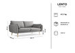 Trivietė sofa Kooko Home Lento, šviesios smėlio spalvos/ruda kaina ir informacija | Sofos | pigu.lt