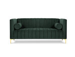 Dvivietė sofa Kooko Home Tutti, tamsiai žalia/auksinės spalvos