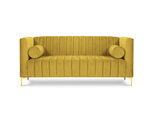 Dvivietė sofa Kooko Home Tutti, geltona/auksinės spalvos