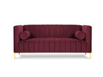 Dvivietė sofa Kooko Home Tutti, raudona/auksinės spalvos
