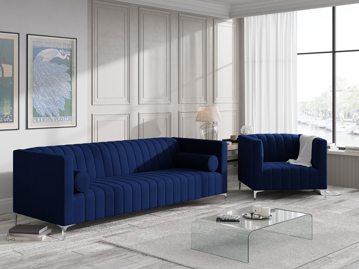 Sofa Kooko Home Tutti, mėlyna kaina ir informacija | Sofos | pigu.lt