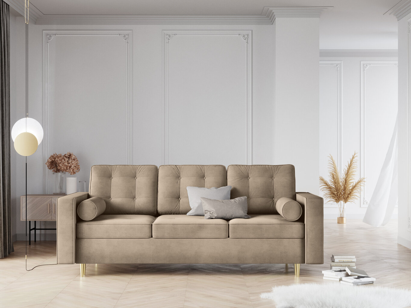 Sofa Interieurs86 Palais, smėlio/auksinės spalvos kaina ir informacija | Sofos | pigu.lt