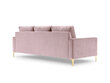 Trivietė sofa Kooko Home Poeme, rožinė kaina ir informacija | Sofos | pigu.lt