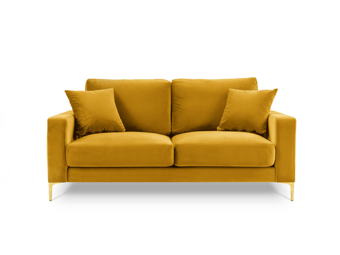 Dvivietė sofa Kooko Home Poeme, geltona kaina ir informacija | Sofos | pigu.lt