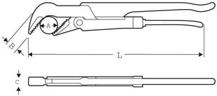 Трубный ключ Super Ego 45º 1.1/2" (426 мм) цена и информация | Механические инструменты | pigu.lt