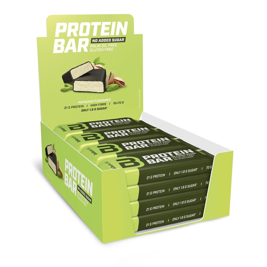 Pistacijų skonio batonėliai BioTech Protein Bar, 16x70 g kaina ir informacija | Batonėliai | pigu.lt