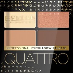 Eveline Quattro Professional Eyeshadow Palette Палитра теней для век 1 3,2 г цена и информация | Тушь, средства для роста ресниц, тени для век, карандаши для глаз | pigu.lt