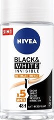 Шариковый дезодорант Nivea Black & White Invisible Ultimate Impact 5in1 50 мл цена и информация | Дезодоранты | pigu.lt