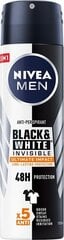 Purškiamas dezodorantas Nivea Men Black & White Invisible Ultimate Impact 5in1 150 ml kaina ir informacija | Dezodorantai | pigu.lt