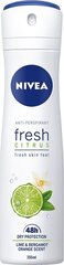 Purškiamas dezodorantas Nivea Fresh Citrus moterims,150 ml kaina ir informacija | Nivea Kvepalai, kosmetika | pigu.lt