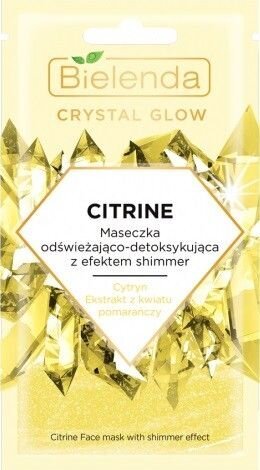 Lakštinė veido kaukė Bielenda Crystal Glow Citrine 8 g цена и информация | Veido kaukės, paakių kaukės | pigu.lt