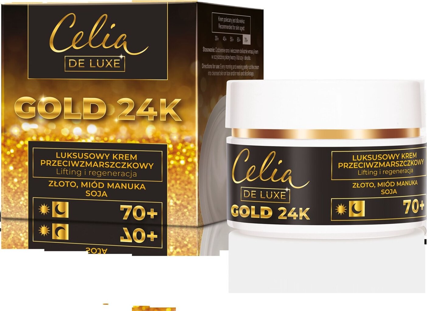 Kremas nuo raukšlių Celia De Luxe Gold 24K 70+, 50 ml kaina ir informacija | Veido kremai | pigu.lt