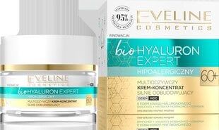 Naktinis veido kremas nuo raukšlių Eveline bioHyaluron Expert 60+ Multi Nourishing, 50 ml kaina ir informacija | Veido kremai | pigu.lt