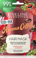 Kaukė silpniems ir lūžinėjantiems plaukams Eveline Food for Hair Aroma Coffee, 20ml kaina ir informacija | Priemonės plaukų stiprinimui | pigu.lt