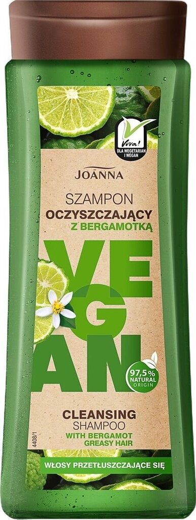 Plaukų šampūnas riebiems plaukams Joanna Vegan, 300 ml цена и информация | Šampūnai | pigu.lt