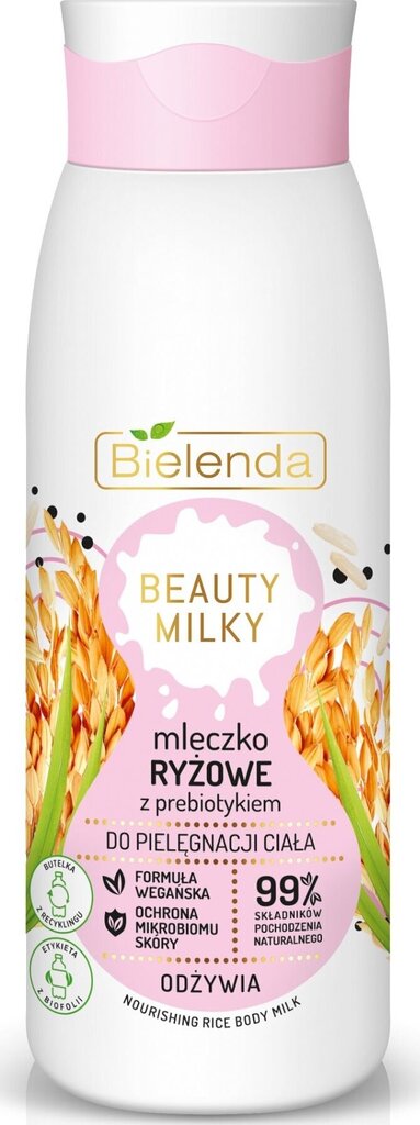 Maitinamasis kūno pienelis Bielenda Beauty Milky ryžių, 400ml kaina ir informacija | Kūno kremai, losjonai | pigu.lt