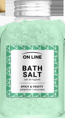 Соль для ванны On Line Spicy & Fruity Green, 600 г цена и информация | Масла, гели для душа | pigu.lt