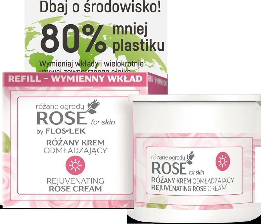 Dieninis veido kremas nuo raukšlių Floslek Rose for Skin Rose Rejuvenating Day Cream, 50 ml цена и информация | Veido kremai | pigu.lt