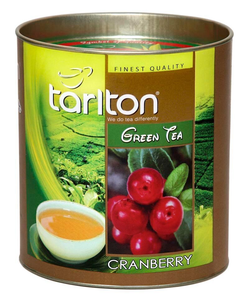 Tarlton Light Cranberry Green tea, švelni spanguolių, Ceilono žalia, biri, didelių lapų arbata, 100g kaina ir informacija | Arbata | pigu.lt