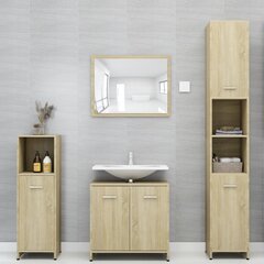 Vonios kambario baldų komplektas, 4 dalių, ąžuolo spalvos kaina ir informacija | Vonios komplektai | pigu.lt