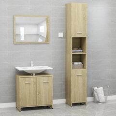 Комплект мебели для ванной, 3 части, цвет дуба цена и информация | Комплекты в ванную | pigu.lt
