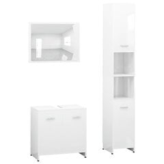 Комплект мебели для ванной, 3 части, белый глянец цена и информация | Комплекты в ванную | pigu.lt