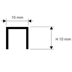 Профиль, латунь, полированный, h 10×10 мм, L 2,7 м. цена и информация | Профили соединения | pigu.lt