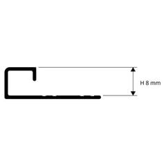 Anoduoto aliuminio profilis h 12.5 mm, L 2.7 m kaina ir informacija | Sujungimo profiliai | pigu.lt