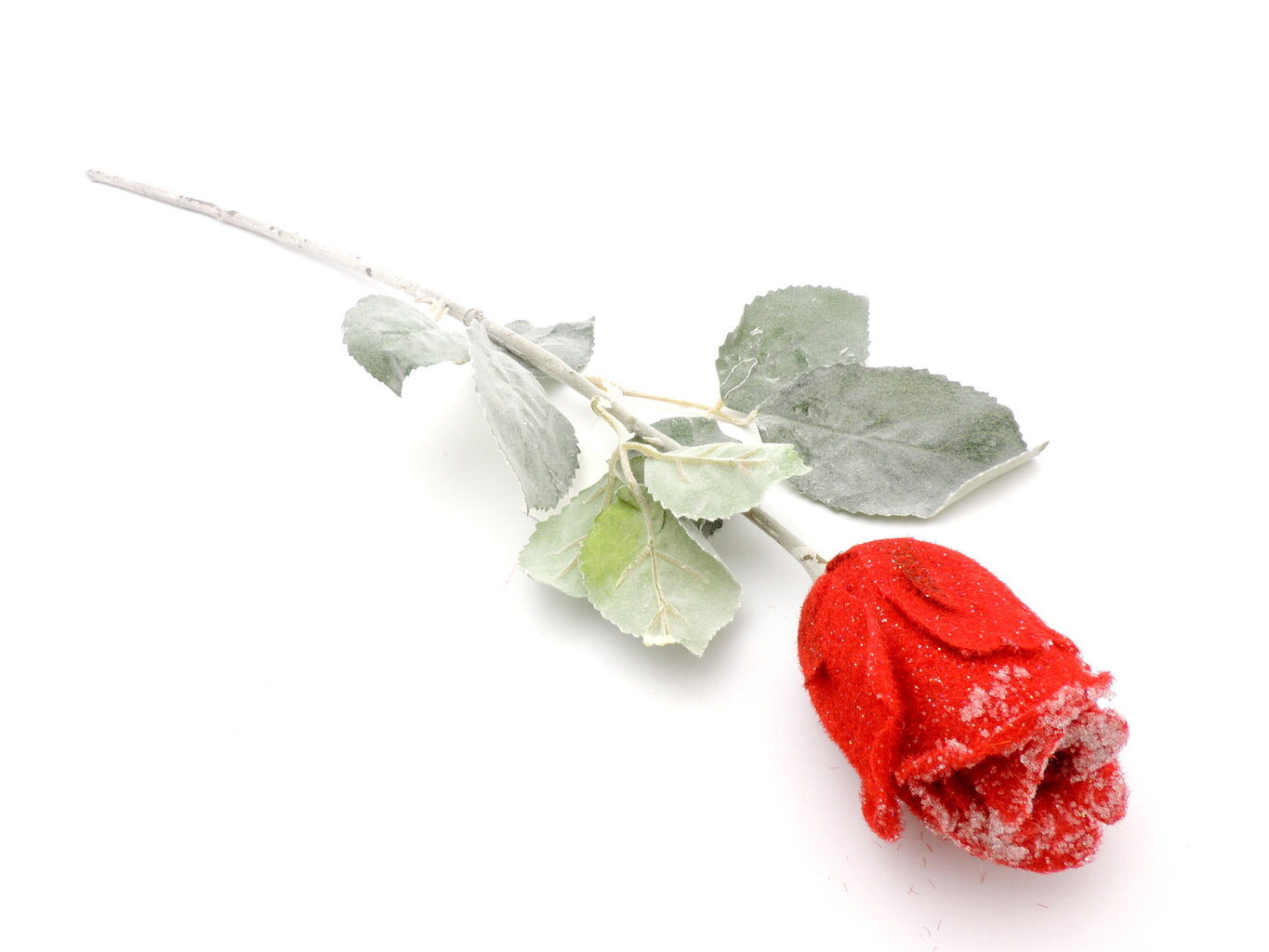 Rožė, snieguota, 67x4 cm kaina ir informacija | Dirbtinės gėlės | pigu.lt