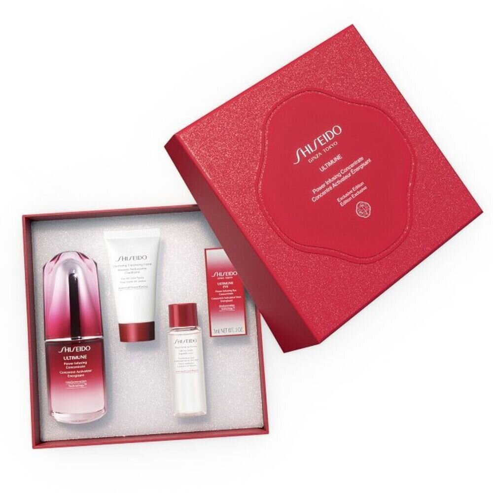 Rinkinys Shiseido Ultimune: veido serumas, 50 ml + veido putos, 15 ml + veido odos mikštiklis, 30 ml + paakių serumas, 3 ml цена и информация | Veido aliejai, serumai | pigu.lt