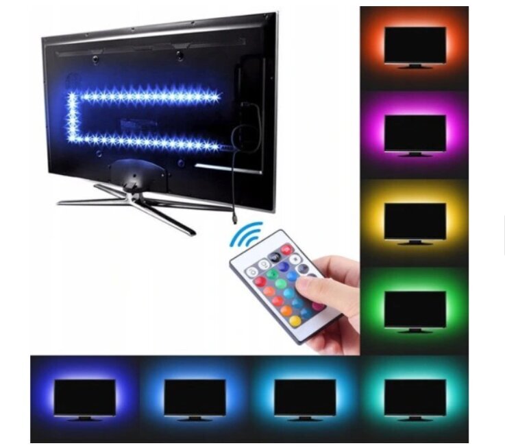 Led RGB Tv juosta su pultu kaina ir informacija | LED juostos | pigu.lt