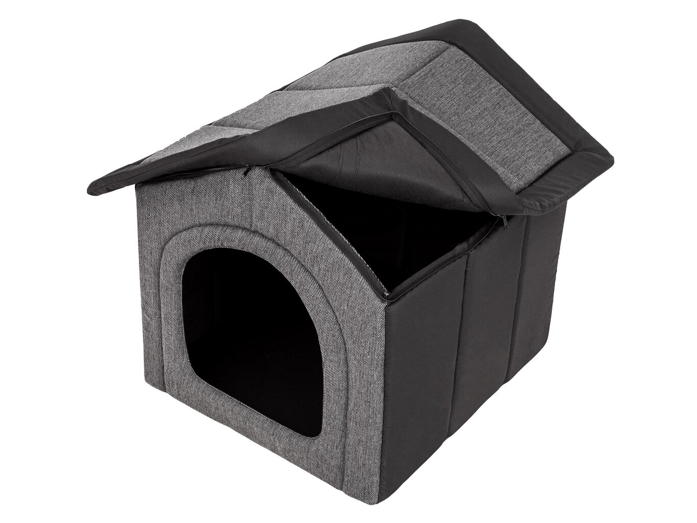 Guolis-būda Hobbydog Inari Grey Black, 52x46 cm цена и информация | Guoliai, pagalvėlės | pigu.lt