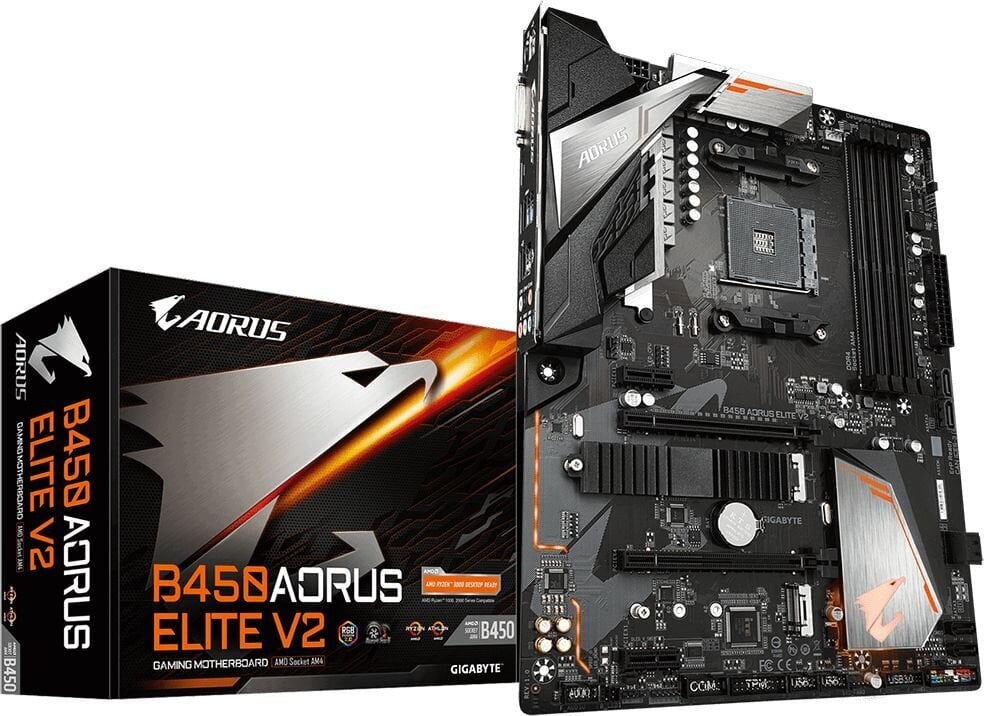 Gigabyte B450 Aorus Elite V2 (rev. 1.0) kaina ir informacija | Pagrindinės plokštės | pigu.lt